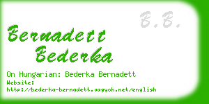 bernadett bederka business card